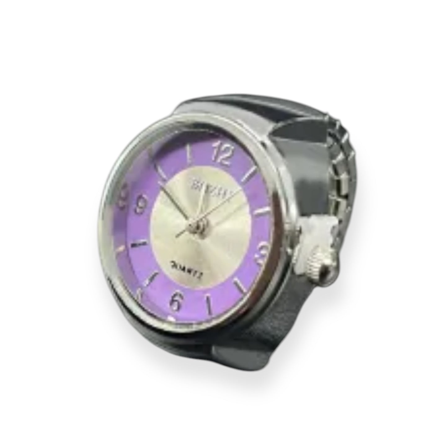 Assorted ring watches in blue, yellow, pink, rosegold, and green with colorful faces, Everythang Dope vintage accessories.
