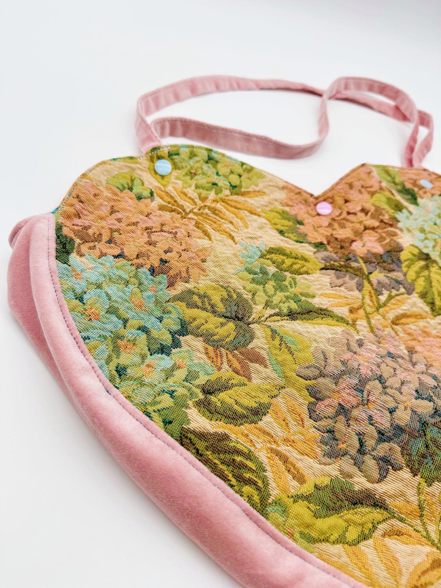 One-of-a-kind custom heart introspective bag by Everythang Dope, wearable art accessory.