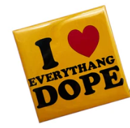 I love Everythang Dope logo magnet, vintage-inspired brand merch.