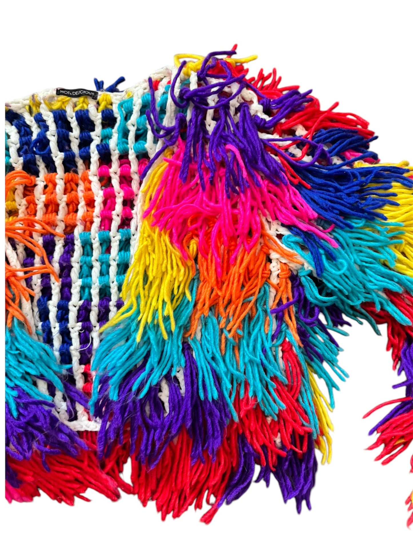 Multicolor fuzzy jacket by Everythang Dope, bold retro streetwear outerwear.