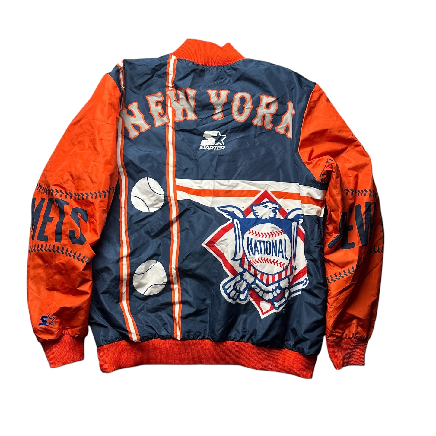 Vintage New York Mets bomber jacket by Everythang Dope, retro sportswear collectible.