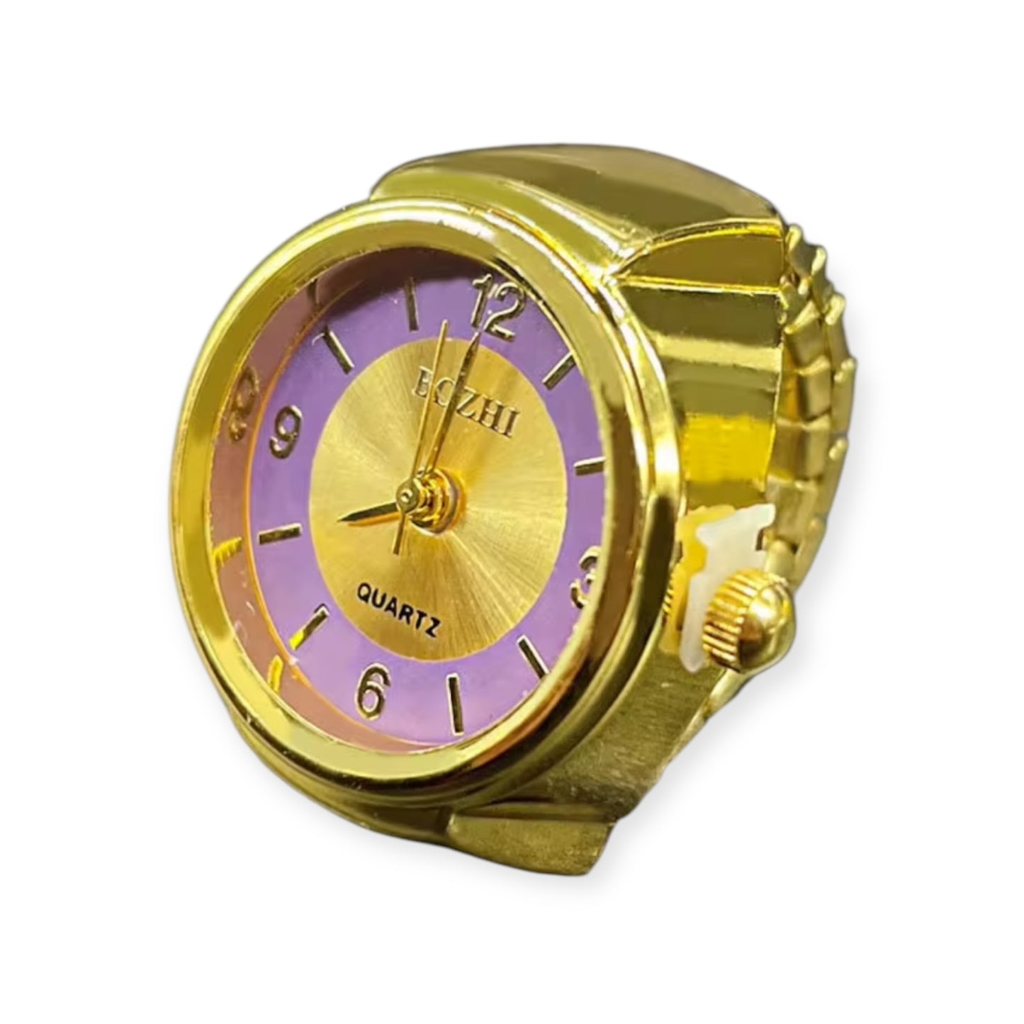 assorted ring watches in blue, yellow, pink, rosegold, and green with colorful faces, Everythang Dope vintage accessories.