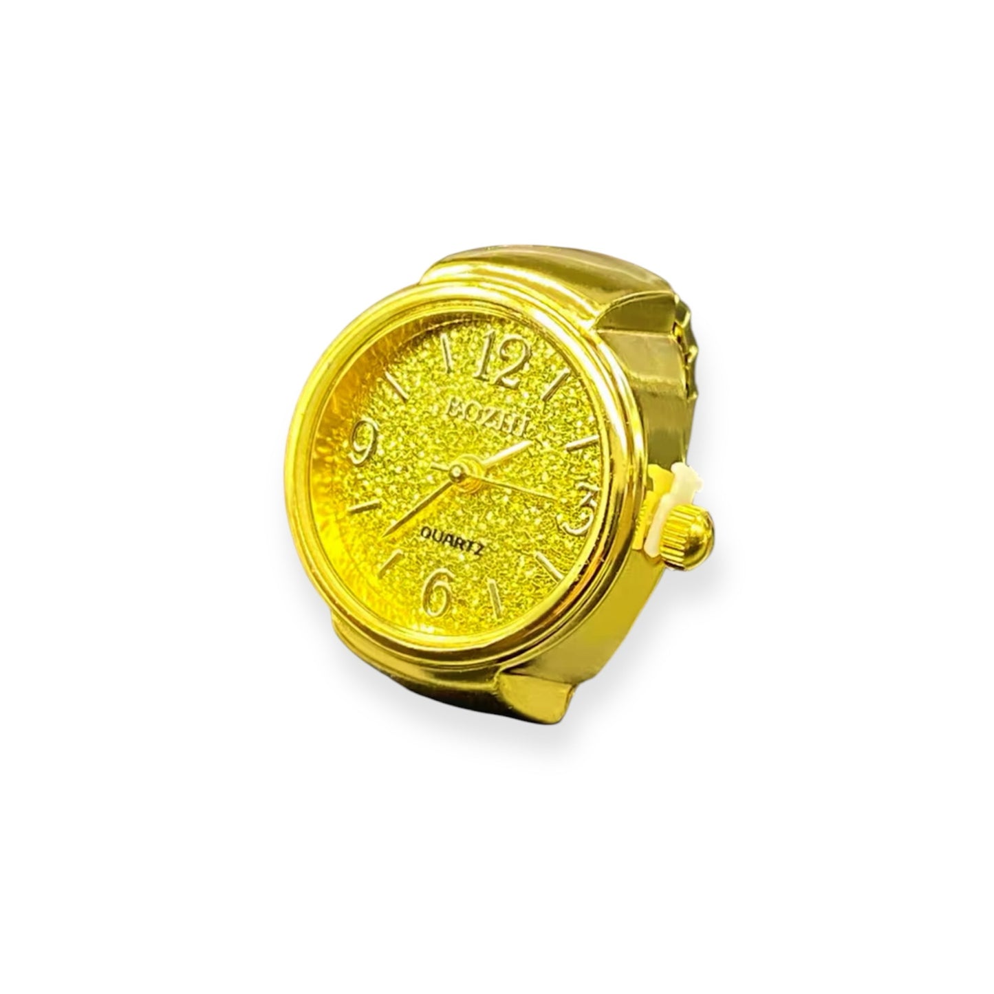 assorted ring watches in blue, yellow, pink, rosegold, and green with colorful faces, Everythang Dope vintage accessories.