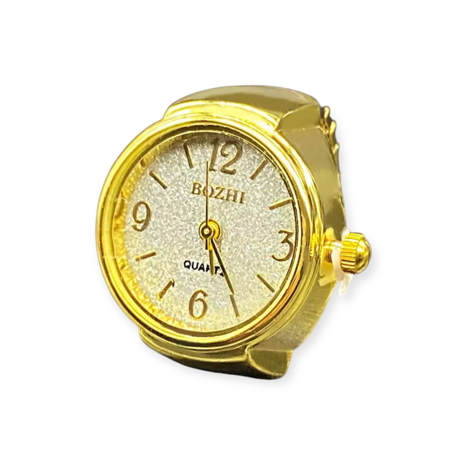 Assorted ring watches in blue, yellow, pink, rosegold, and green with colorful faces, Everythang Dope vintage accessories.