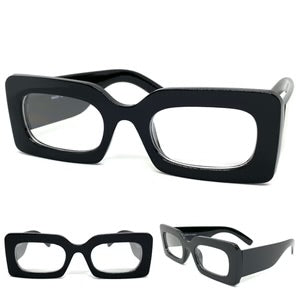 Black retro funky glasses by Everythang Dope, bold vintage eyewear.