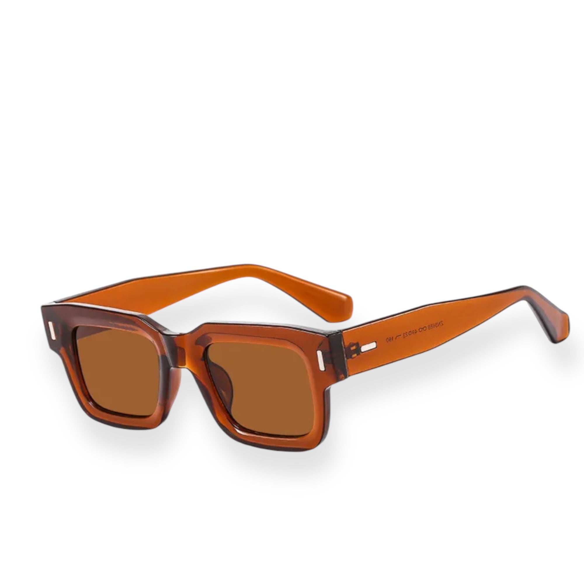 Brown vintage sunglasses by Everythang Dope, classic retro style.