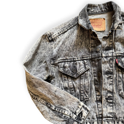 Vintage denim acid wash jacket by Everythang Dope, classic 90s streetwear outerwear.