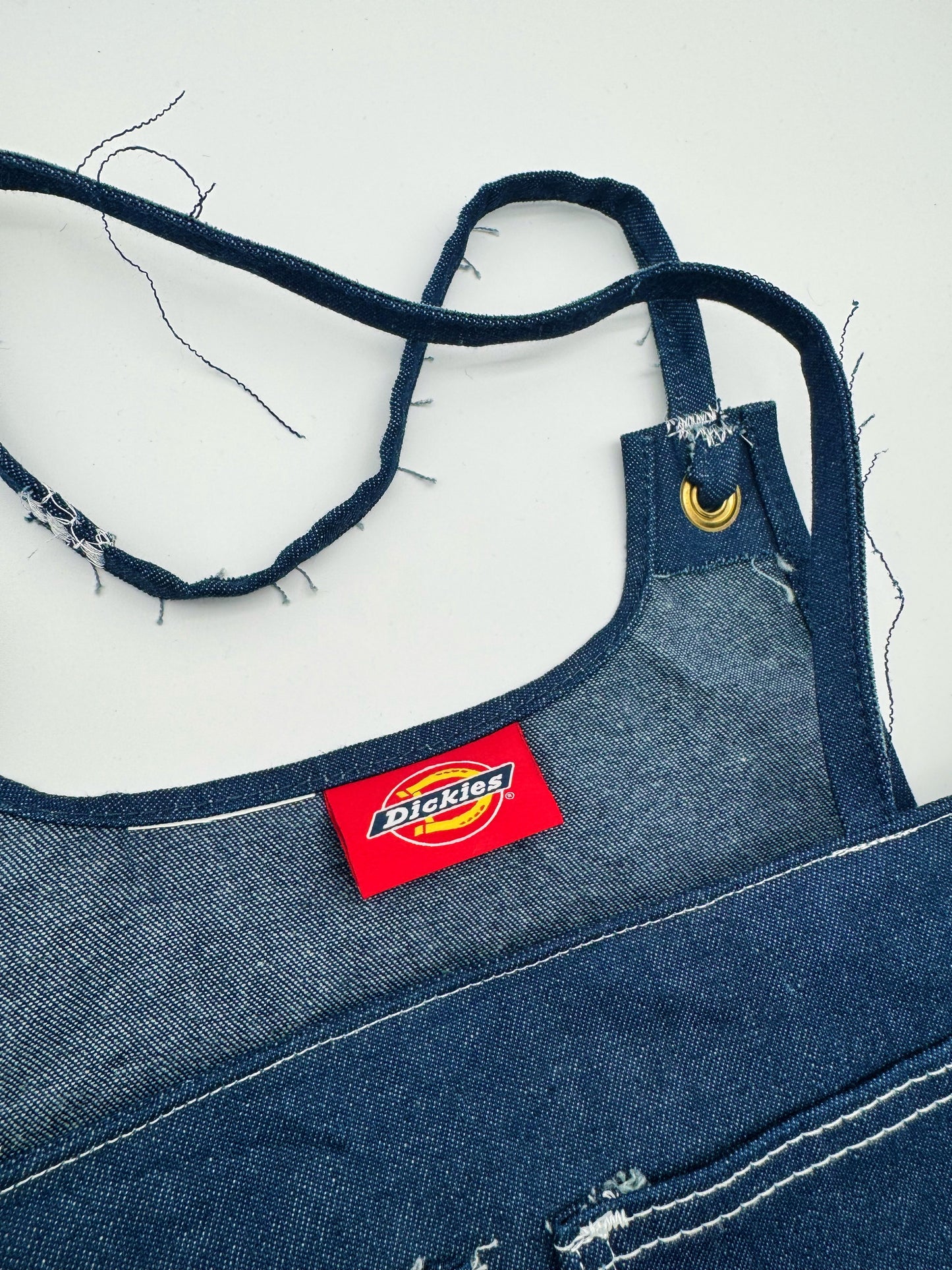 Custom denim branded bag by Everythang Dope, upcycled vintage streetwear accessory.