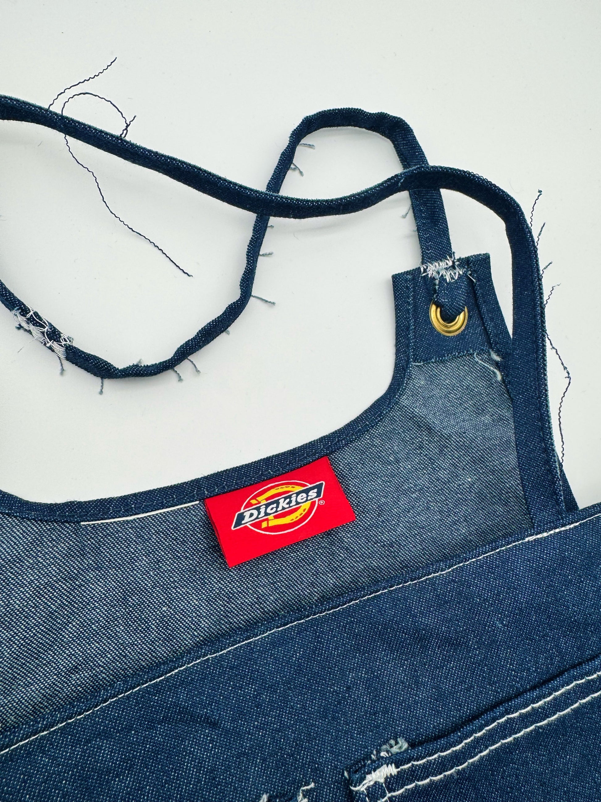 Custom denim branded bag by Everythang Dope, upcycled vintage streetwear accessory.