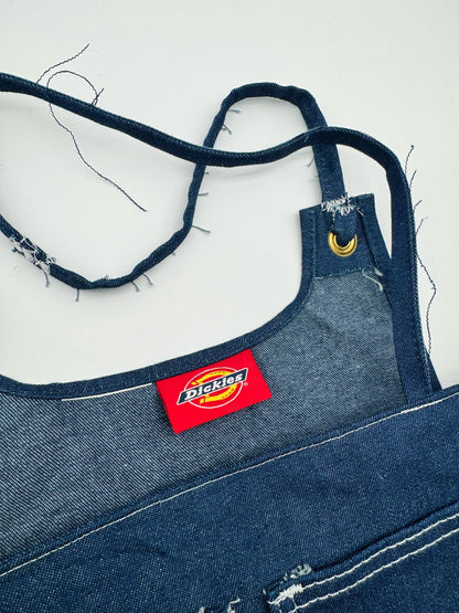 Custom denim branded bag by Everythang Dope, upcycled vintage streetwear accessory.