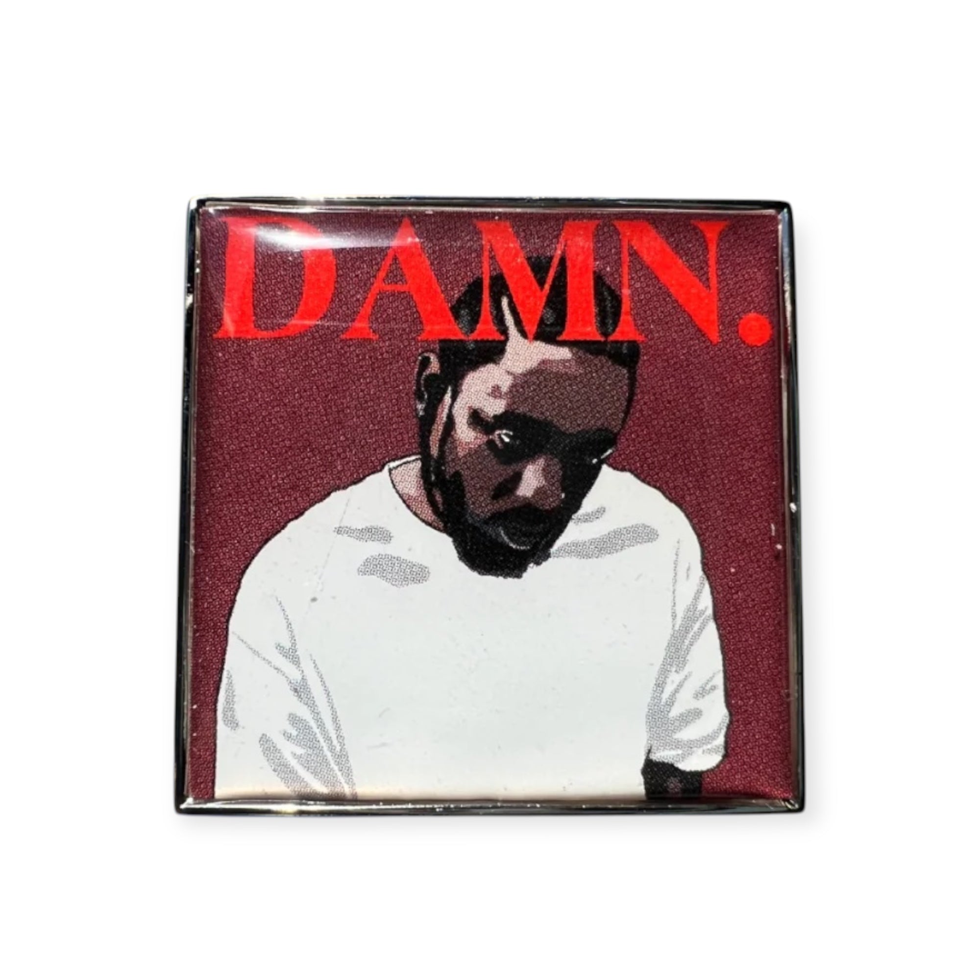 Kendrick Lamar pin by Everythang Dope, artistic vintage-inspired accessory.
