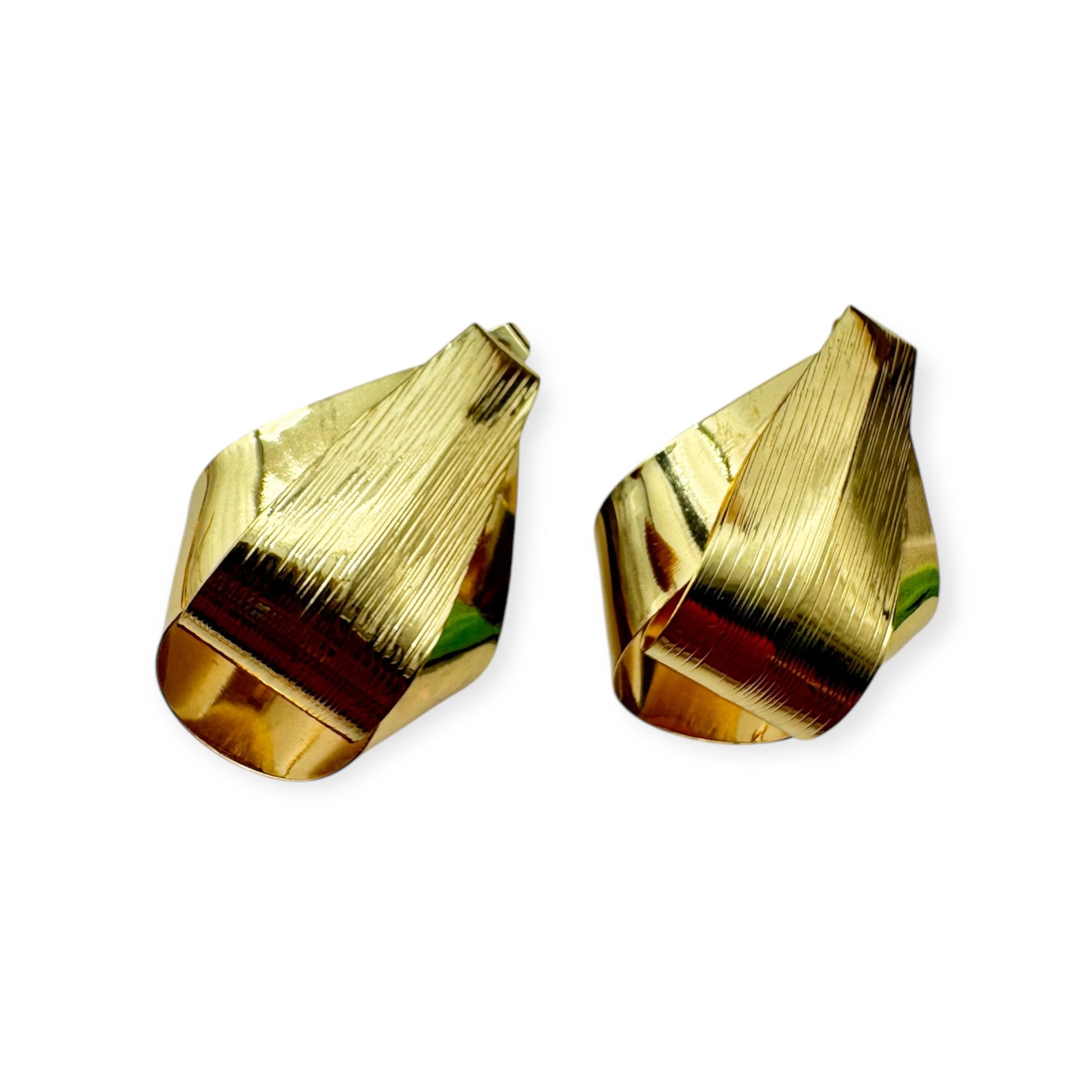 Gold shell earrings from Everythang Dope, vintage coastal fashion.