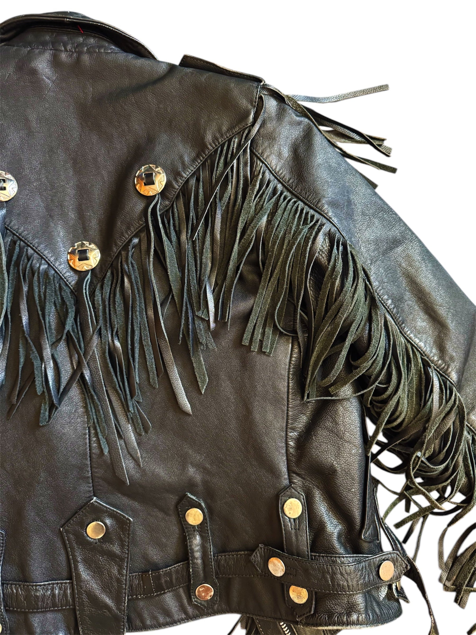 Vintage retro leather jacket by Everythang Dope, 80s and 90s streetwear outerwear.